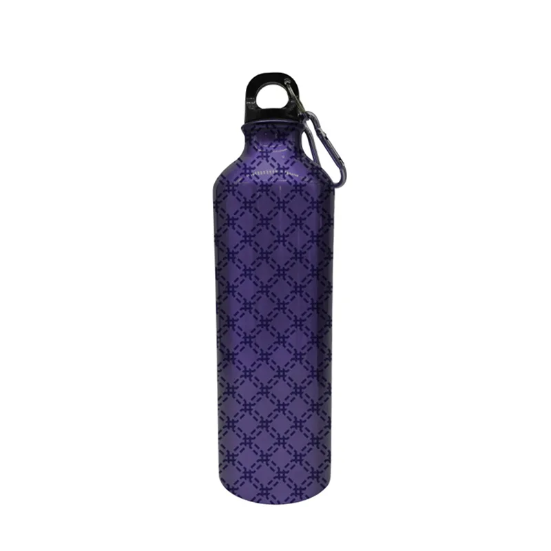 Lila Outdoor-Wanderflasche mit Karabinerhaken